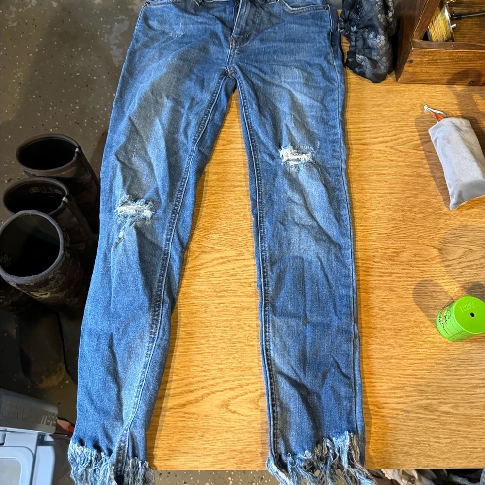 Free people size 24 jeans with fringe